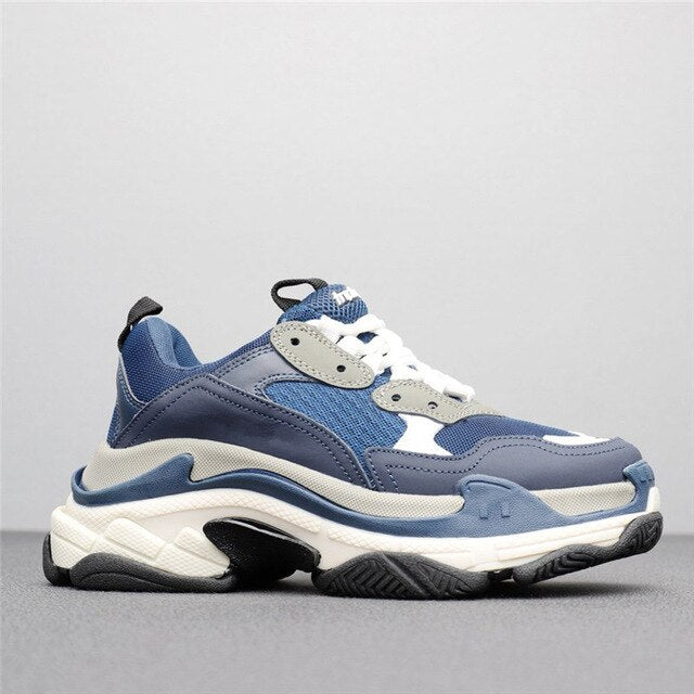 HKGS Leather Chunky Sneakers - Stylish & Durable Casual Shoes