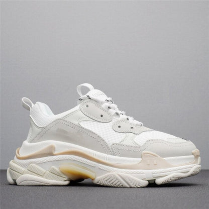 HKGS Leather Chunky Sneakers - Stylish & Durable Casual Shoes