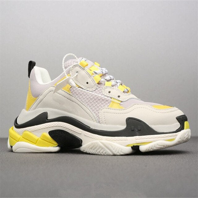 HKGS Leather Chunky Sneakers - Stylish & Durable Casual Shoes