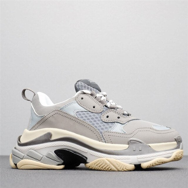 HKGS Leather Chunky Sneakers - Stylish & Durable Casual Shoes