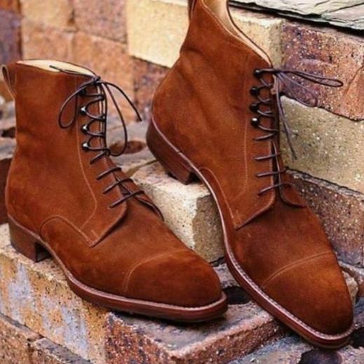 Men's Vintage Leather Brogue Shoes - Classic & Comfortable
