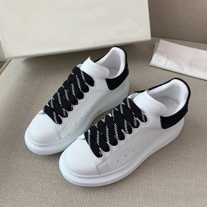 Unisex White Platform Sneakers Modern Thick Sole Casual Footwear