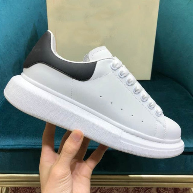 Unisex White Platform Sneakers Modern Thick Sole Casual Footwear