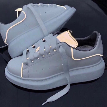 Unisex White Platform Sneakers Modern Thick Sole Casual Footwear