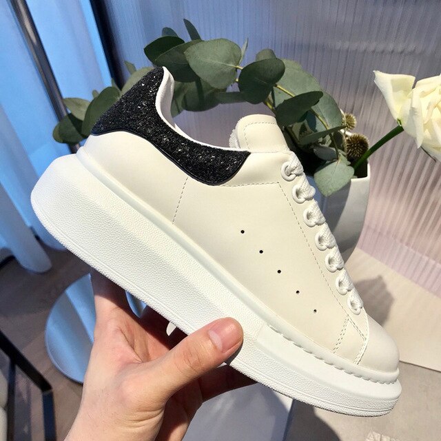 Unisex White Platform Sneakers Modern Thick Sole Casual Footwear