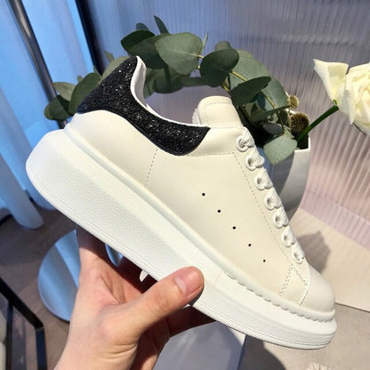 Unisex White Platform Sneakers Modern Thick Sole Casual Footwear