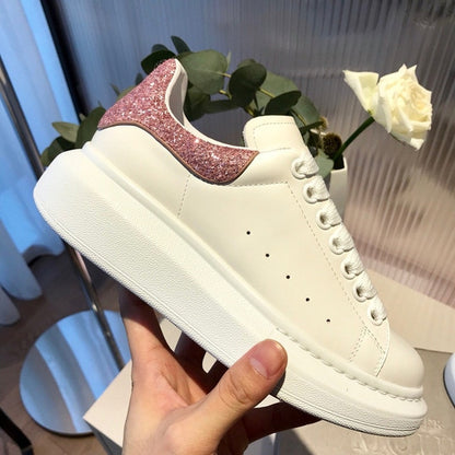 Unisex White Platform Sneakers Modern Thick Sole Casual Footwear