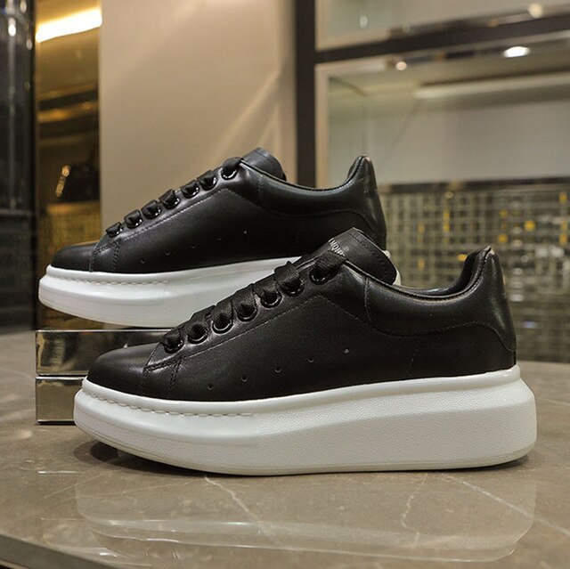 Unisex White Platform Sneakers Modern Thick Sole Casual Footwear