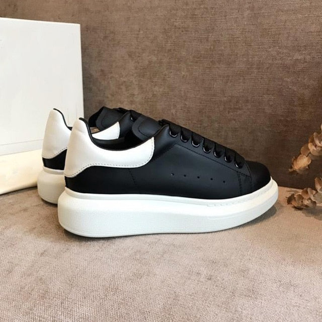 Unisex White Platform Sneakers Modern Thick Sole Casual Footwear