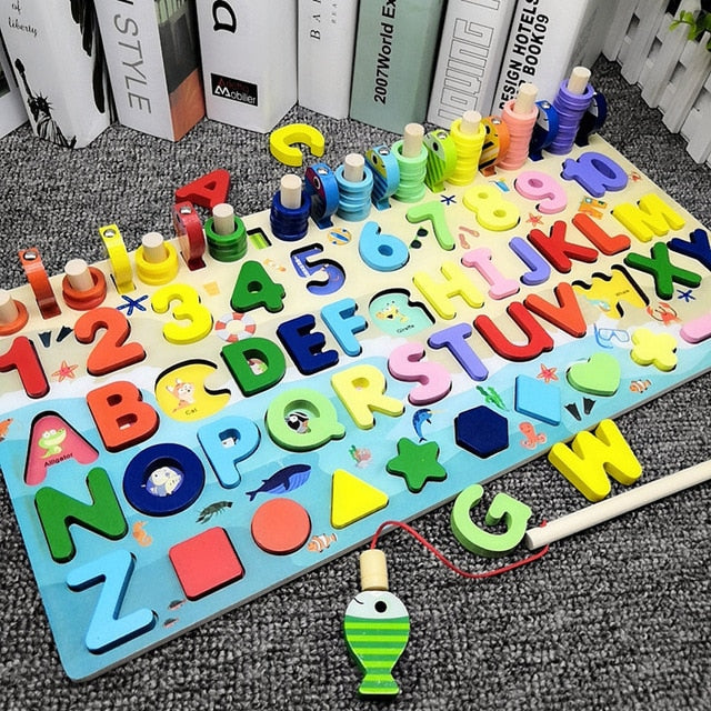 Wooden Montessori Shape Puzzle for Kids Early Math Learning