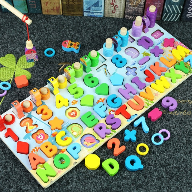 Wooden Montessori Shape Puzzle for Kids Early Math Learning