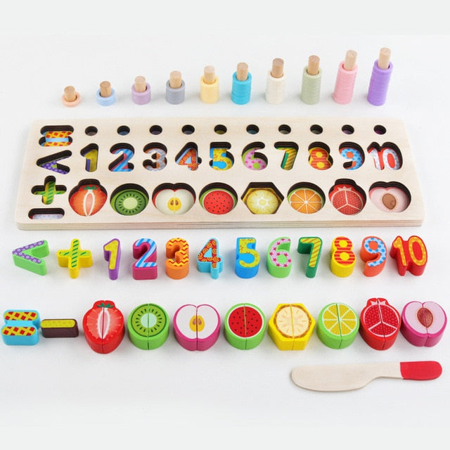 Wooden Montessori Shape Puzzle for Kids Early Math Learning