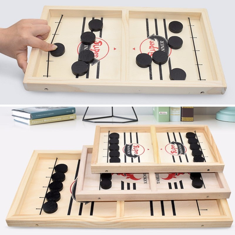 Fast Sling Puck Game Paced Wooden Table Hockey Winner Games Interactive Chess Toys For Adult Children Desktop Battle Board Game