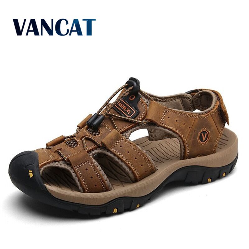 Vancat Men's Leather Sandals - Durable & Stylish for Every Adventure